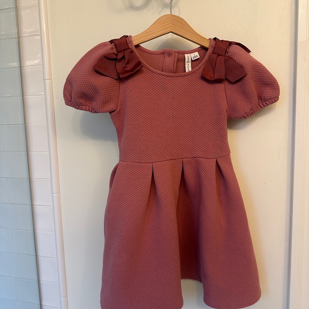 Janie and Jack Purple A-Line Puff Sleeve Dress